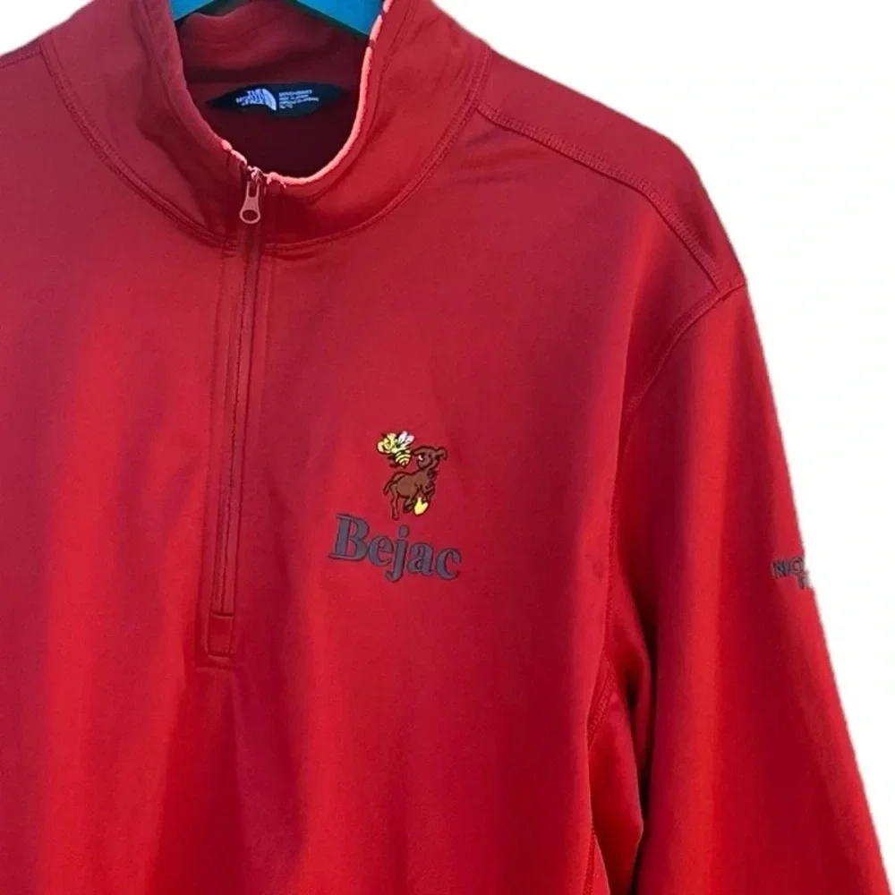 The North Face men's XL red pullover with Bejac logo